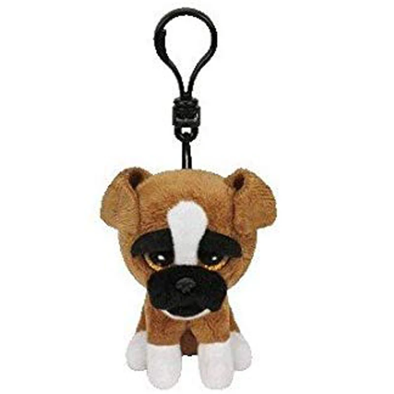 

Ty Beanie Boos Brutus The Boxer Dog Small Pendant Plush Toy Clip Stuffed Key Ring