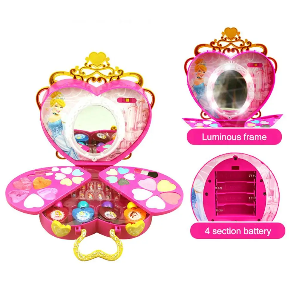 Child Makeup Kit Disney Princess Children's Makeup Toy Set Pretend Toy Girl Special Cosmetics Safe Nontoxic Makeup Box GirlHouse