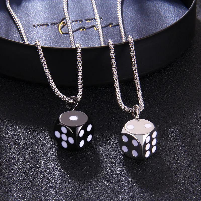 2021 New Trendy Punk Dice Pendant Necklaces Choker Designer Charms 925 Sterling Silver Link