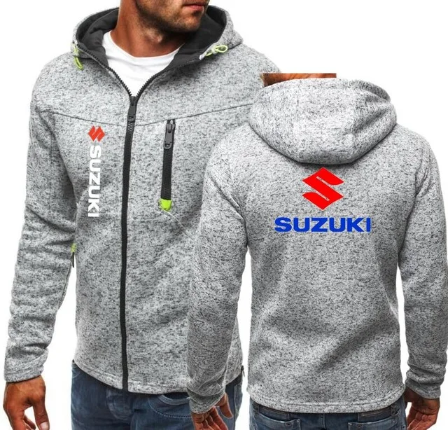 Модные мужские осенние мотоциклетные толстовки Forsuzuki толстовки с принтом хлопковые повседневные мужские пальто на молнии с капюшоном куртки Уличная одежда