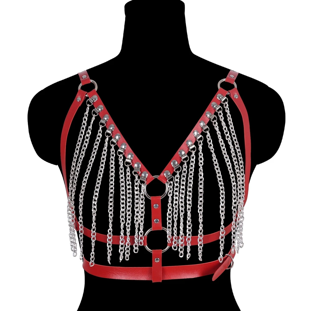 

Gothic Leather Party Chest Restraint Sword Belt Bondage Fetish Punk Body Harness Cupless Bra Rave Club Suspender Sexy Lingerie