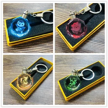 

Psyduck LED Keychain Cartoon Key Chain Crystal Kids Keyring Cute Women Key Ring Man Porte Clef Girls Anime Pokemon Jigglypuff