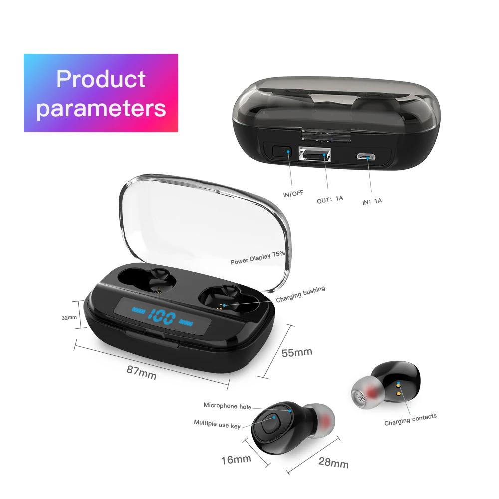 TWS XI10S HIFI бас Bluetooth 5,0 Fone De Ouvido беспроводные наушники стерео шумоподавляющий наушник водонепроницаемая Спортивная гарнитура