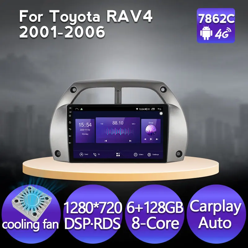 Автомагнитола для Toyota RAV4 мультимедийный видеоплеер навигация GPS Android 2DIN годы