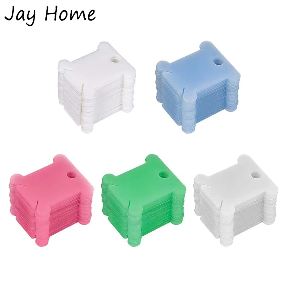 Description Picture 5 of item50/100Pcs Plastic Floss Bobbins for Embroidery Floss Organizer Cross Stitch Thread Winder Bobbins Storage DIY Craft Sewing Tools