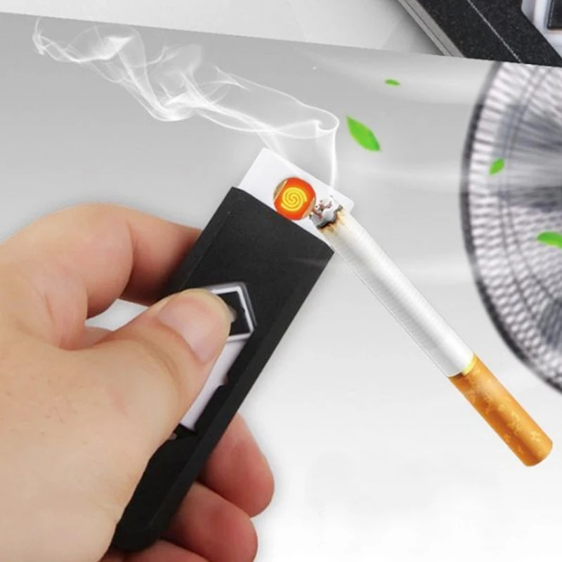 

1Pcs Windproof USB Lighter Smoke Accessories Electronic Cigarette Lighters USB Rechargeable encendedor isqueiro No Gas Butane