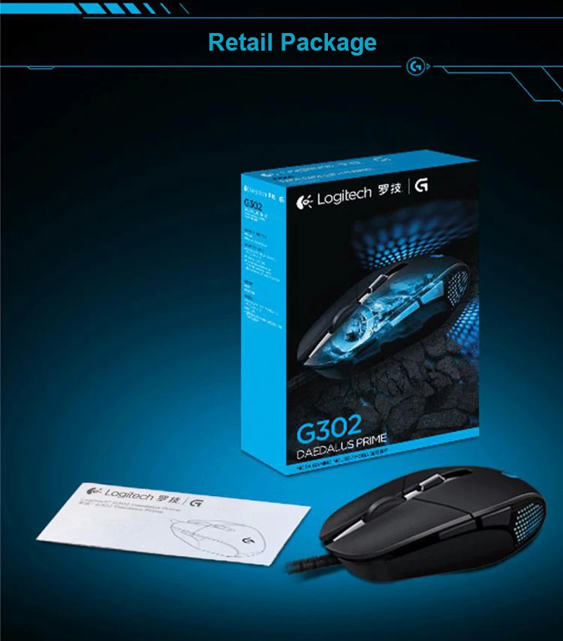 Проводная игровая мышь logitech G302, дышащая светильник, USB мышь 4000 dpi для ПК, видеоигр, Windows, интерфейс, поддержка офисной проверки