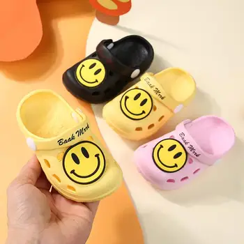 

Baby Children Shoes Summer Cartoon Smiling face beach Swimming Shoes for Boys Girls Soft Non Slip Indoor Toddler Kids Slippers