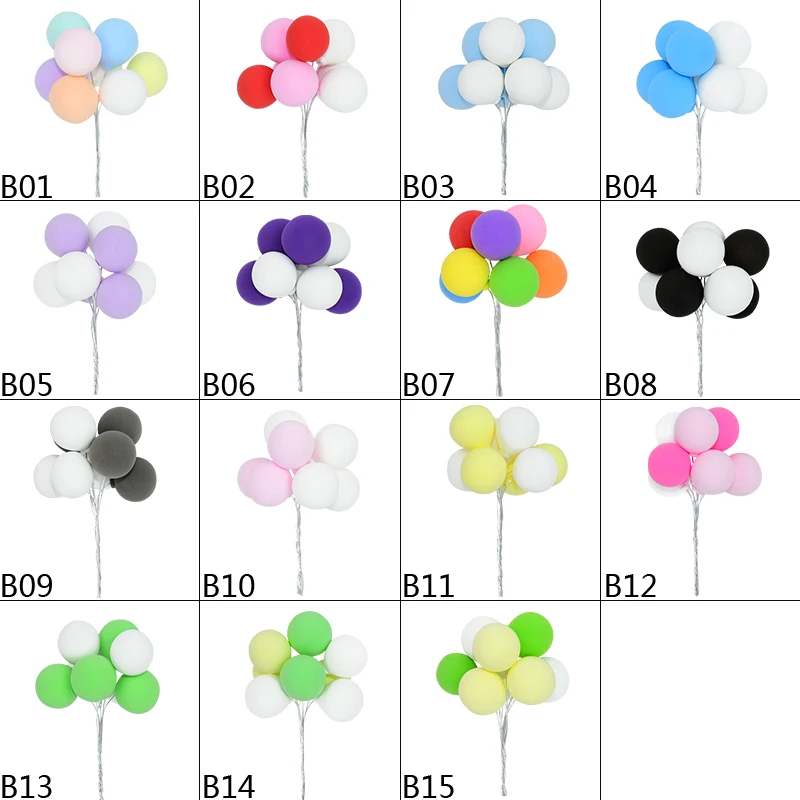 8pcs/set Colorful Clay Balloon Cake Topper Wedding Ball Cake Topper Flags Birthday Party Baby Shower Favor Dessert Decoration 6z birthday party supplies cake topper cake decorations cake toppers cupcake supplies