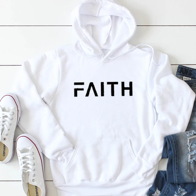 US $15.05 Faith Letter Print Women Hoodies Plus Size Hooded Sweatshirt Causal Pullovers Jumper Top Christian