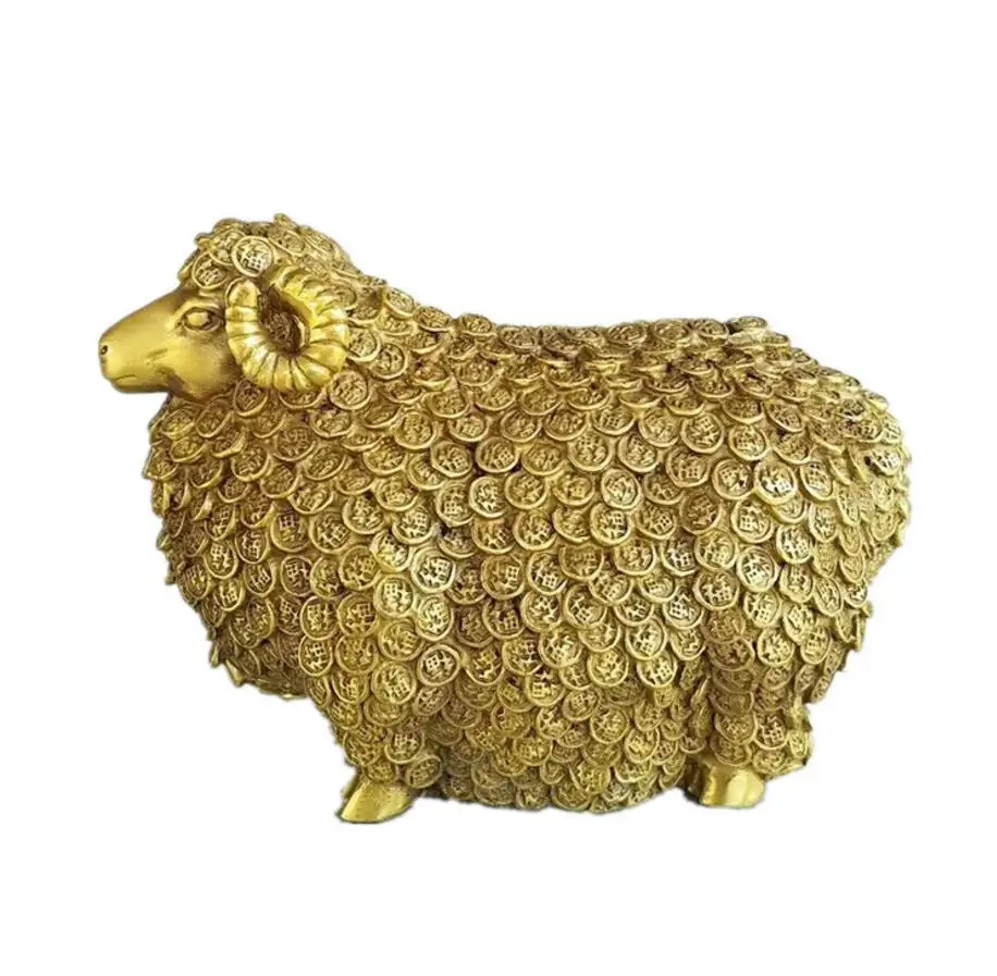Copper Statue Pure copper zodiac sheep fortune Fengshui handicraft Wanfu lovely creativity | Дом и сад