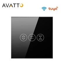 Avatto tuya interruptor de cortina wifi, interruptor de cortina para obturador de rolo de motor elétrico, persianas, trabalho de automação de casa inteligente para alexa, google home