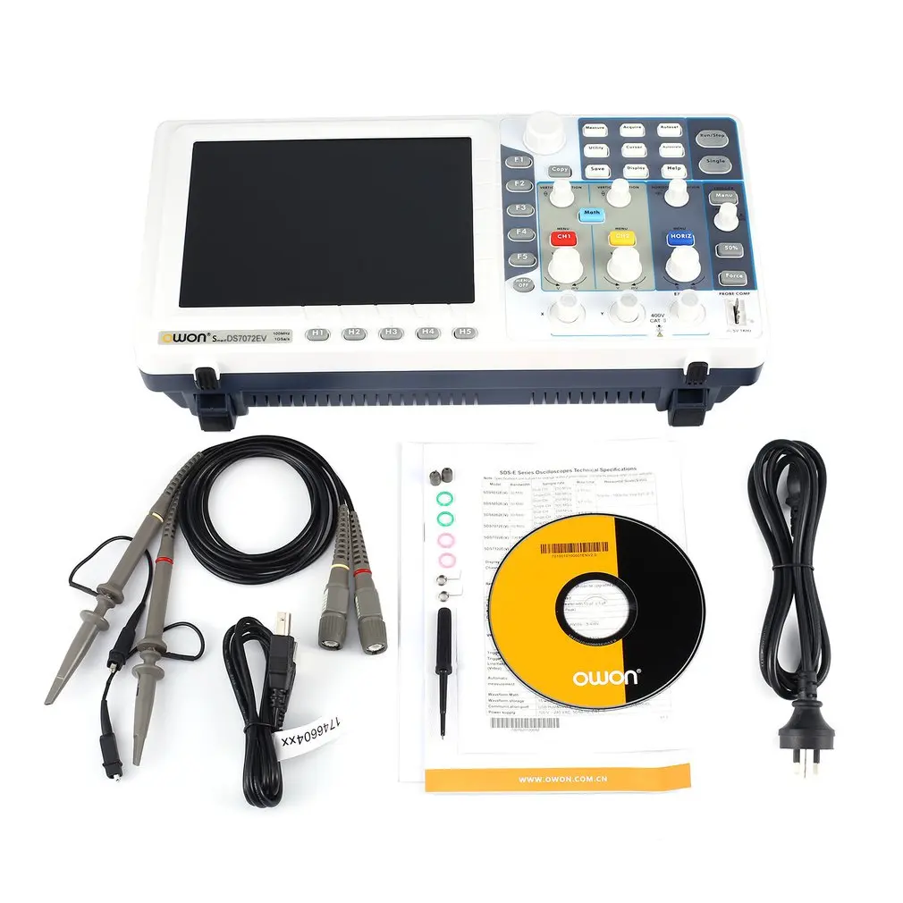 AU Type Owon SDS7072EV компактный цифровой осциллограф 70 МГц 2+ 1 каналов записи USB генератор сигналов логический анализатор спектра - Цвет: AU Type
