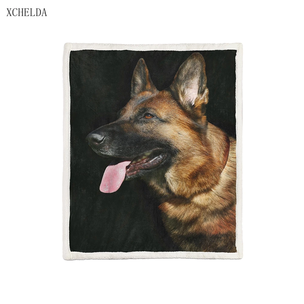 

Custom German Shepherd Print Weighted Fuzzy Blanket for Bed Sofa Couch Microfiber Fabric Throw Blankets Sherpa Home Textiles