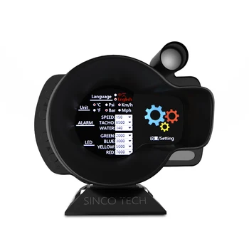 

OBD2 digital RPM Fuel level Speed Meter engine coolant temperature voltage Tech Dash gauge 18 in 1