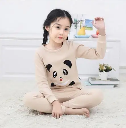 style 22 Детский пижамный комплект; хлопковая зимняя теплая домашняя одежда для маленьких мальчиков и девочек; Пижама с героями мультфильмов; комплект из 2 предметов с длинными рукавами - Цвет: style 22