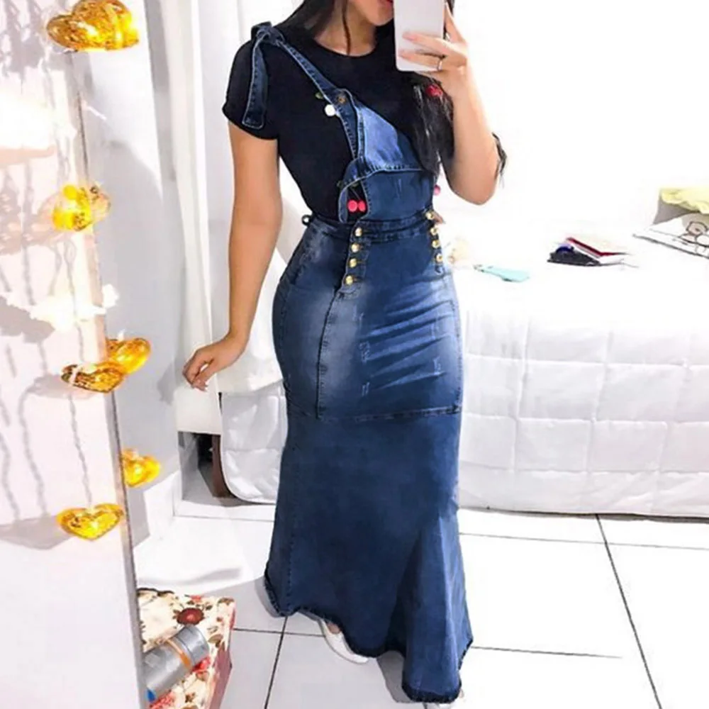 long denim dress plus size