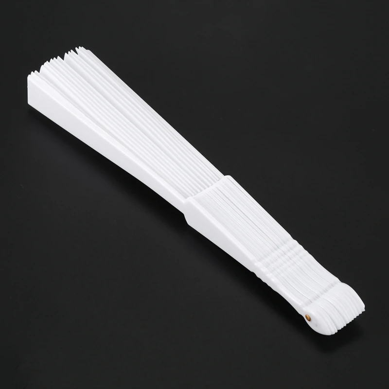 Plastic Fabric Hand Foldable Fan Ladies Men White folding fan hand fan