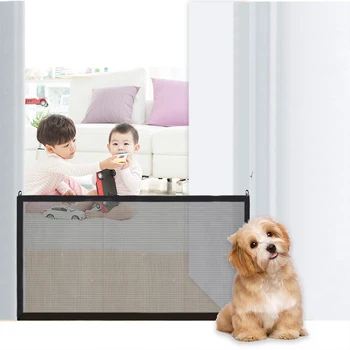 

Magic Dog Gate Mesh Door Fence For Dog Indoor and Outdoor Safe Pet Cat gate Safety Enclosure Pet supplies Pet Safety Supplies