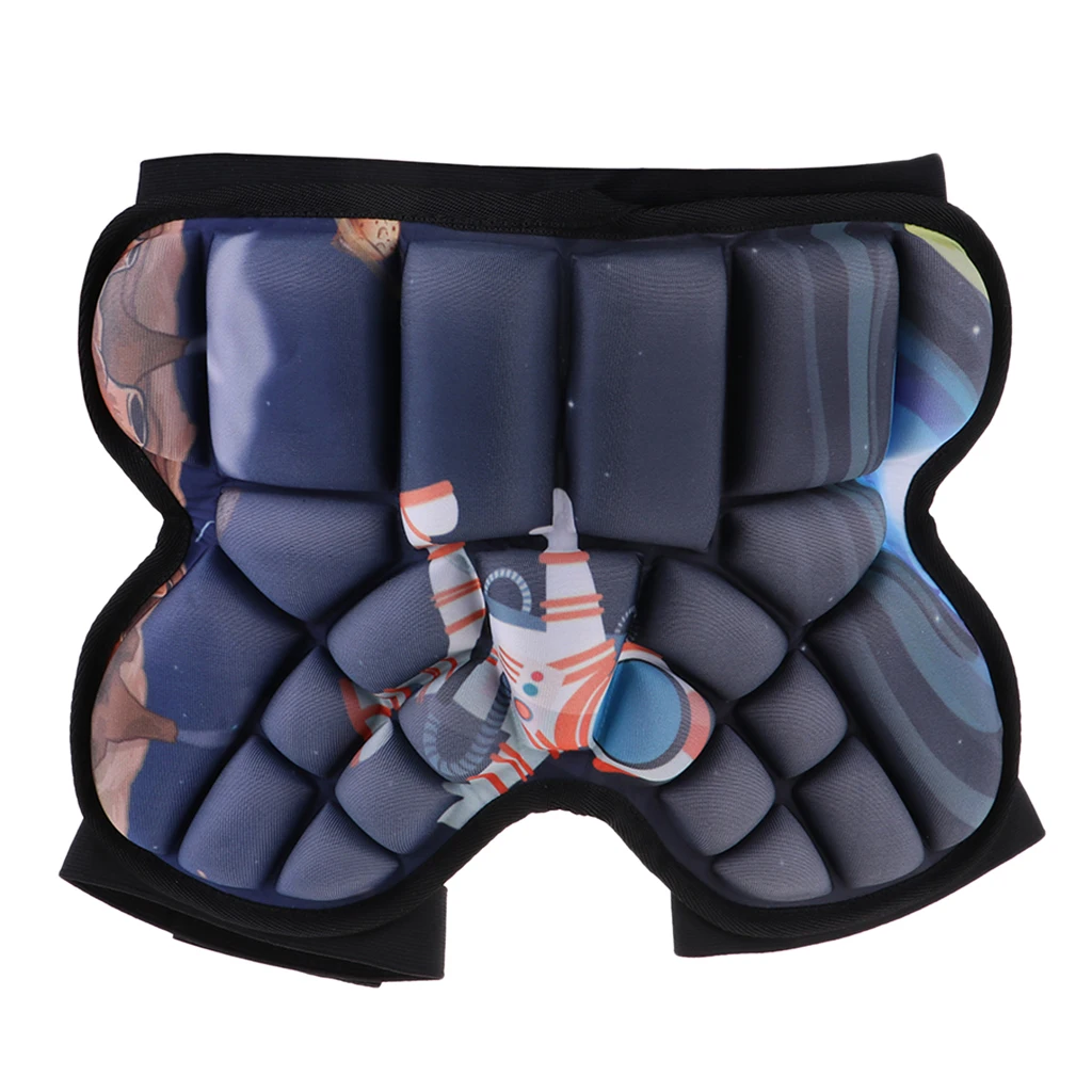 Kids EVA Paded Short Pants 3D Protection Hip Butt Protective Gear Adjustable Strap Waist Guard Impact Pad for Ski Ice Skating 