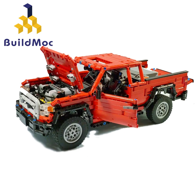 BulidMOC 4WD пикапов строительный блок радио Управление RC автомобиль игрушки багги скоростные грузовики внедорожные Грузовики Игрушки для детей