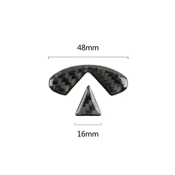 

Trim Steering Wheel Cover For Infiniti Q50 Q60 2014-19 Carbon Fiber Logo Cover