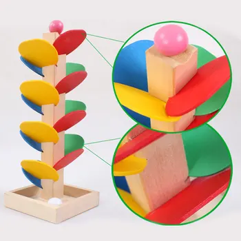 

Montessori Baby Blocks puzzzle toy Wooden Tree Marble Ball Run Track Game Kids Children Educational Intelligence Model Building