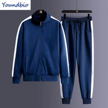 

Men's Sport Tracksuit Men Spring New Two-Piece Tracksuit Women Blue Sport Jogging Pants Casual Jacket Sweatshirts Sport Suit Men