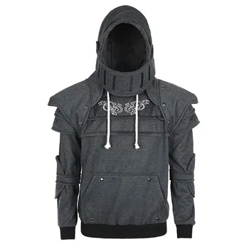 

The Crusaders Hoodies jacket medieval vintage warrior soldier knight mask armor knee Sweater Sweatshirt Cosplay costumes