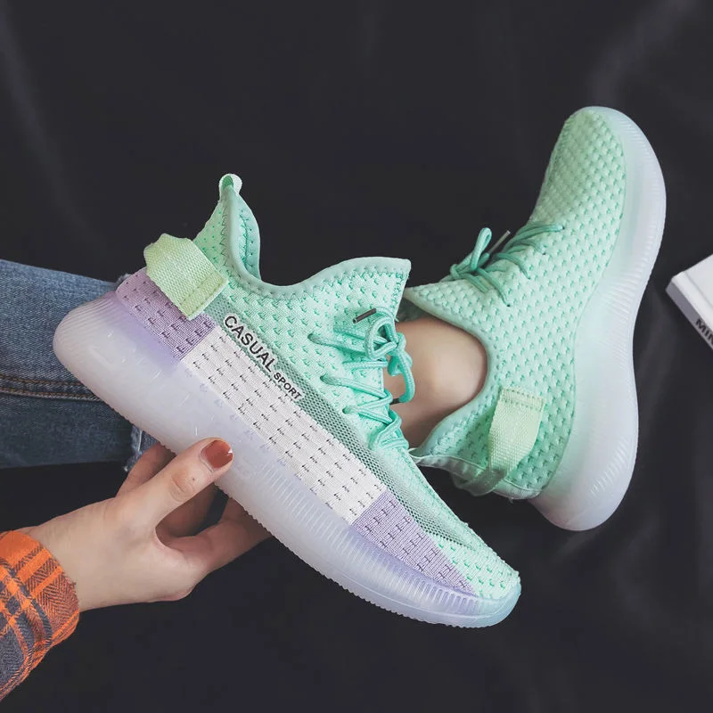 

Women Sneakers Vulcanized Round Toe Woman Lace Up Mesh Female Low Heels Shoes Women's Ladies 2020 Casual Footwear