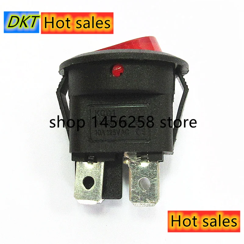 5 шт. KCD1 224N Runde Rocker Schalter Mit Licht 4 Pin 6A 250 V/10A 125VAC Boot Schalter Snap-in SPST AUF OFF Rocker 2 postiti