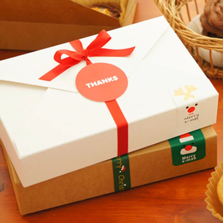

20Pcs/lot Brown/White Envelope Box Christmas Gift Box Packaging for Sweets Muffin Paper Box Cake Cookies Present Cardboard boxes