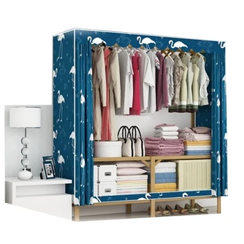 

Wardrobe simple cloth wardrobe folding free installation steel pipe bold reinforcement all steel frame fabric storage cabinet