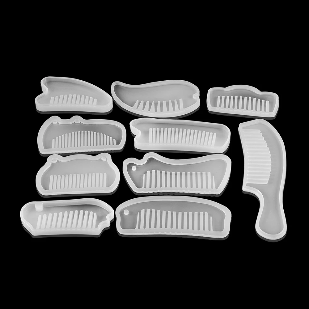 Прозрачная силиконовая расческа для изготовления формы эпоксидной смолы
