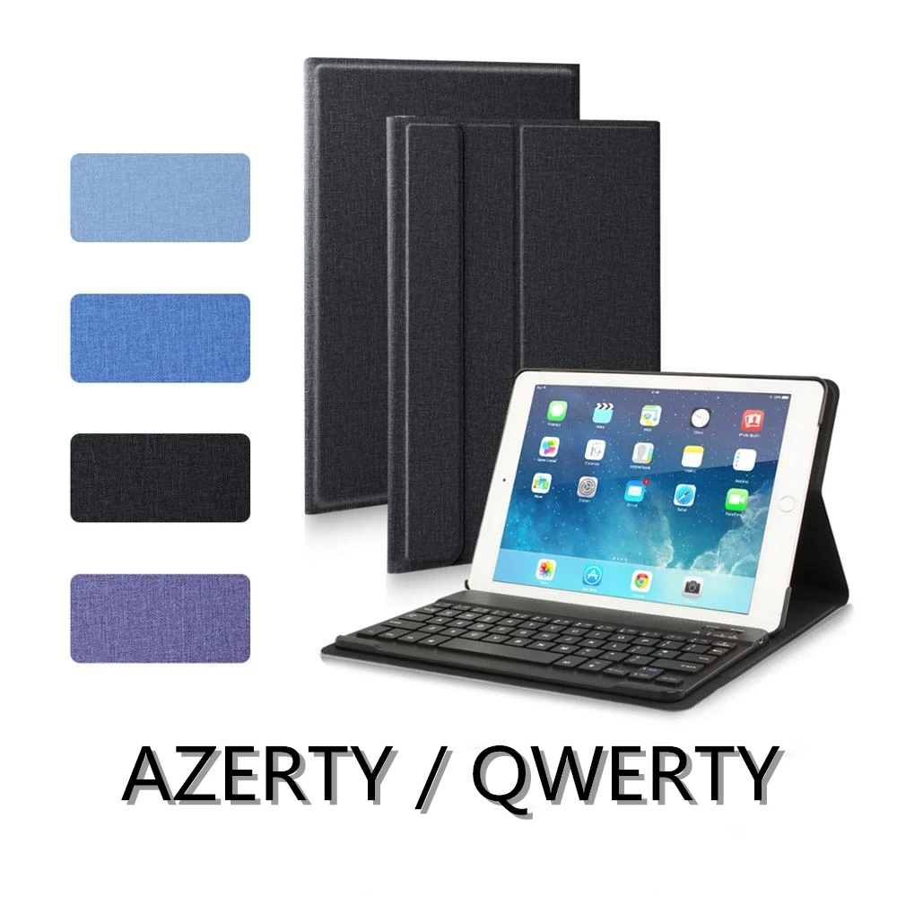 

For iPad 9.7 for iPad Air 2 5th 6th Generation Case Keyboard QWERTY AZERTY French Spanish English Layout