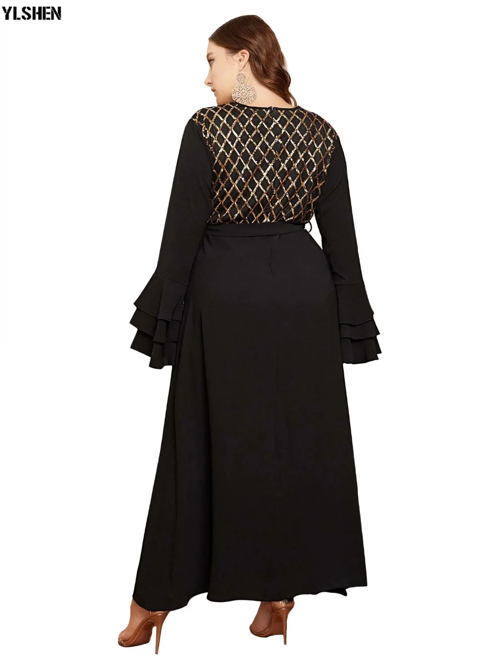 L-5XL Africa Dress African Dresses For Women Clothes Plus Size Dashiki Flare Sleeve Long Muslim Daily Dress Evening Party Dress 06