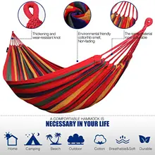 Portable Hammock Single People Outdoor Garden Sports Home Travel Camping Swing Stripe Canvas Hang Bed Hammock