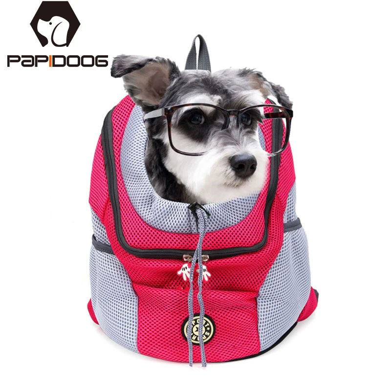 Backpack Carrier Mesh Travel-Dog-Pet Foldable Outdoor Double-Shoulder Nylon Cat Pet-Front-Bag