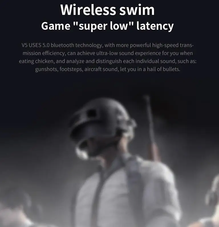 Bluetooth V5.0 наушники беспроводные наушники стерео Спортивные Беспроводные наушники 300 мАч Мощность для IPhone Xiaomi