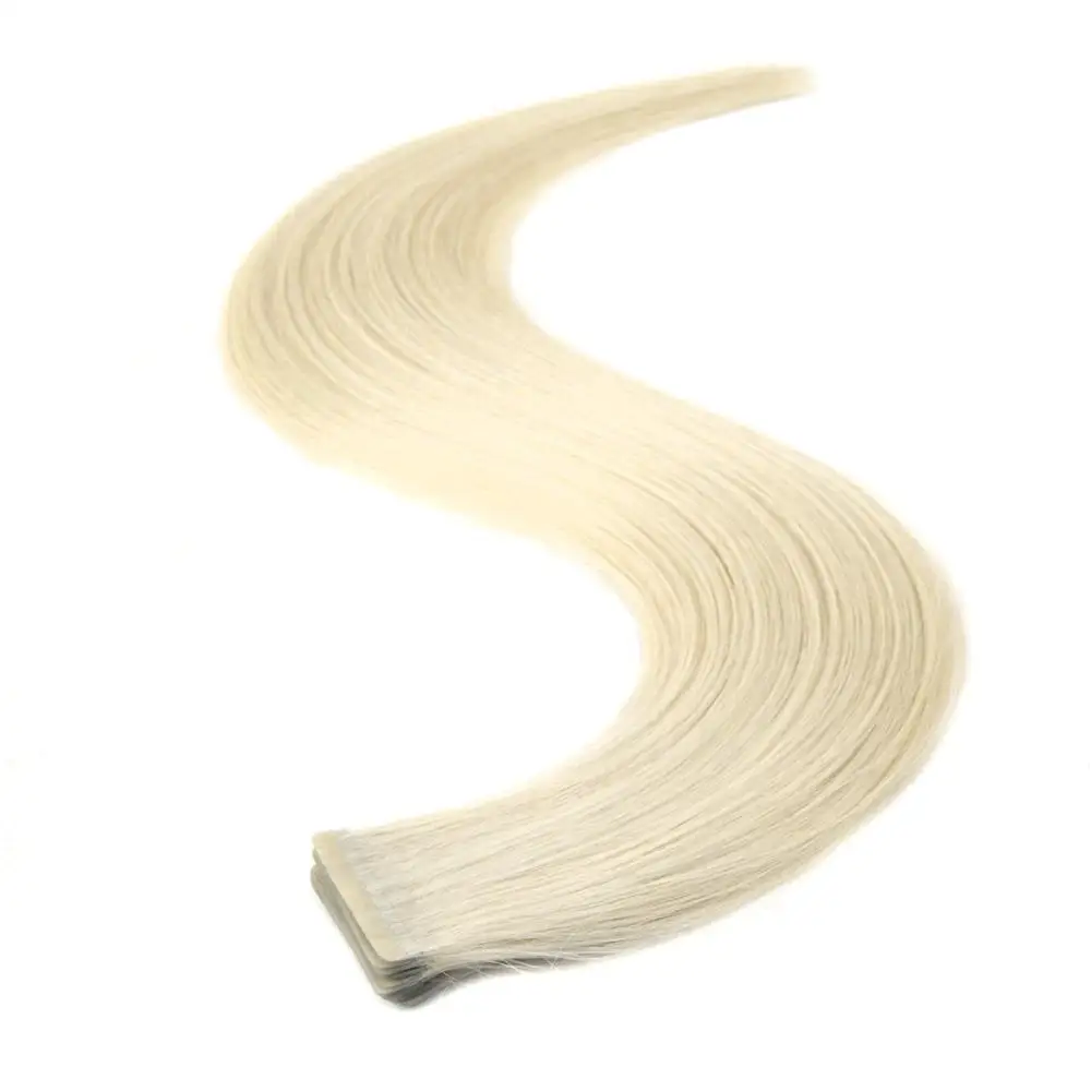Neitsi двухслойные невидимые волосы Remy на ленте для наращивания, натуральные человеческие волосы, прямые волосы с двойной нарисованной кожей, 20 дюймов, 50 см - Цвет: 60A