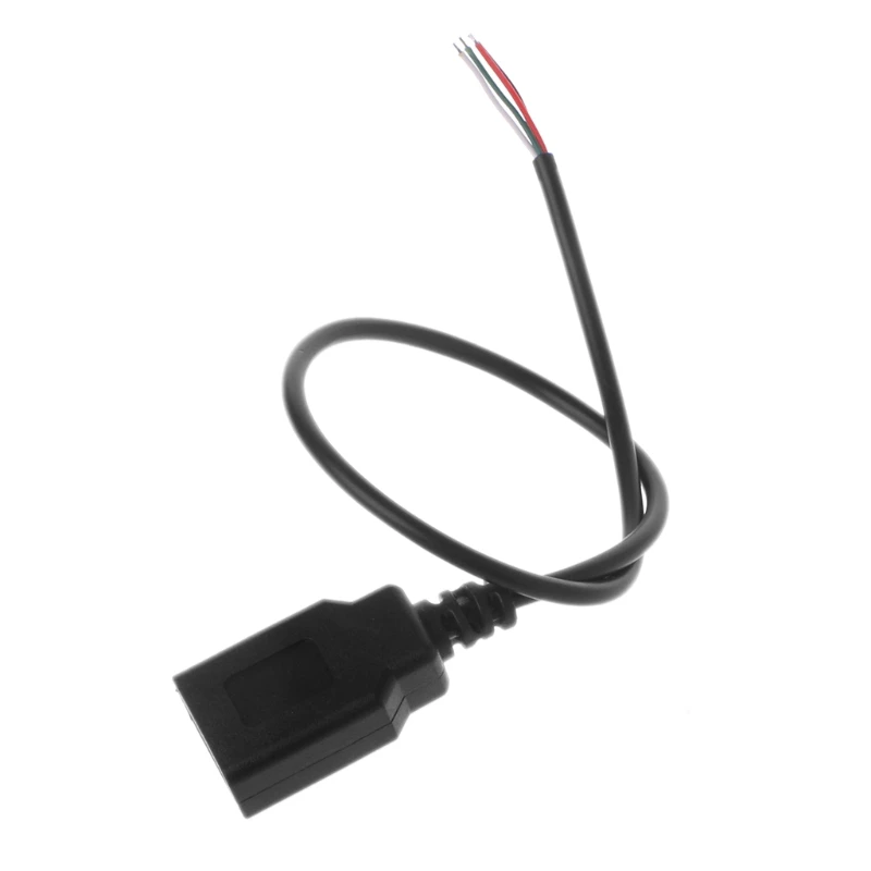 DIY USB 2.0 Type A Female Jack 4-Wire Data Charge Power Pigtail Cable Connector