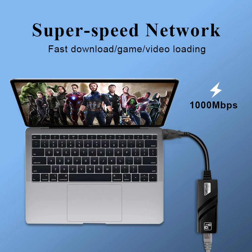 Kebidu супер Скорость USB 3 0 Gigabit Ethernet адаптер сетевой карты 10/100/1000 Мбит/с RJ45 проводной