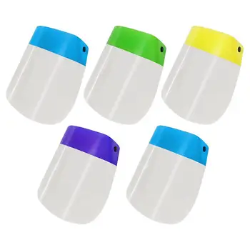 

5Pcs Adjustable Dust Wind Proof Anti Saliva Splash Protection Face Cover Shield Transparent Full Face Covering Mask Visor Shield