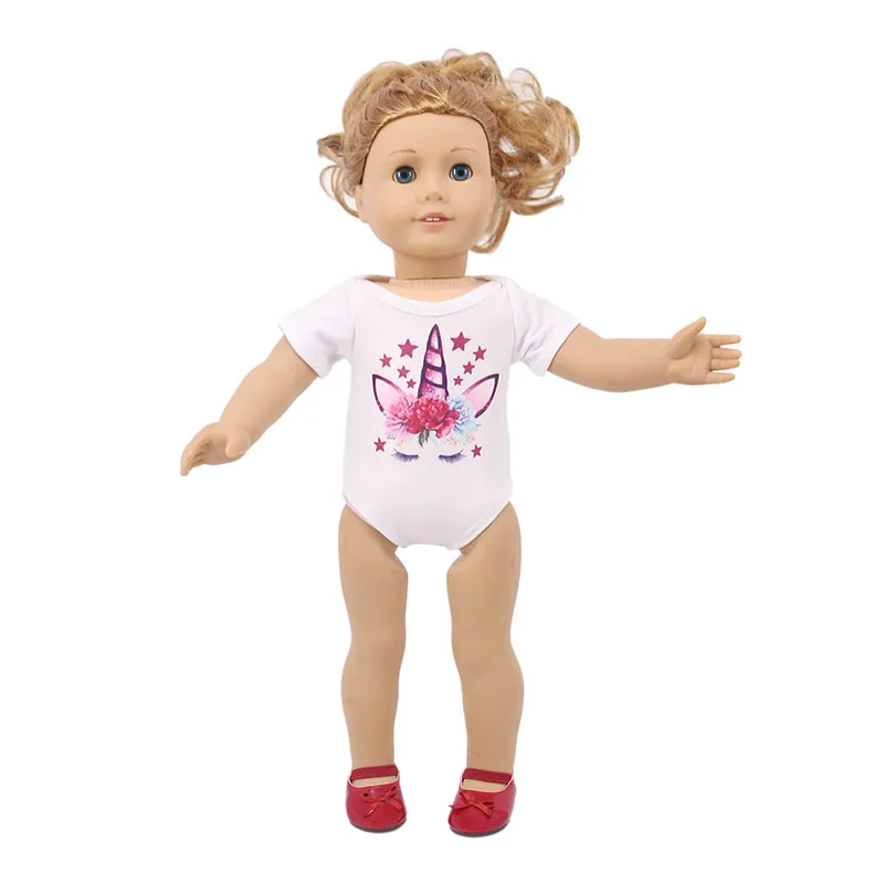 Кукла Единорог узор комплект купальник Одежда Аксессуары подходит 18 дюймов американский и 43 см Born Baby наше поколение Рождество подарок для девочки - Цвет: n1219