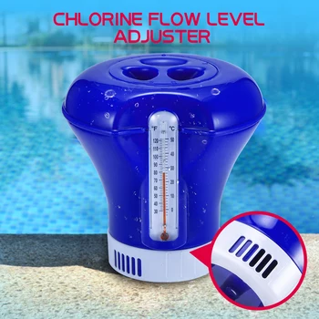 

2020 Swimming Pool Floating Chemical Chlorine Dispenser Pool Accessories Thermometer Disinfection Automatic Applicator Pump