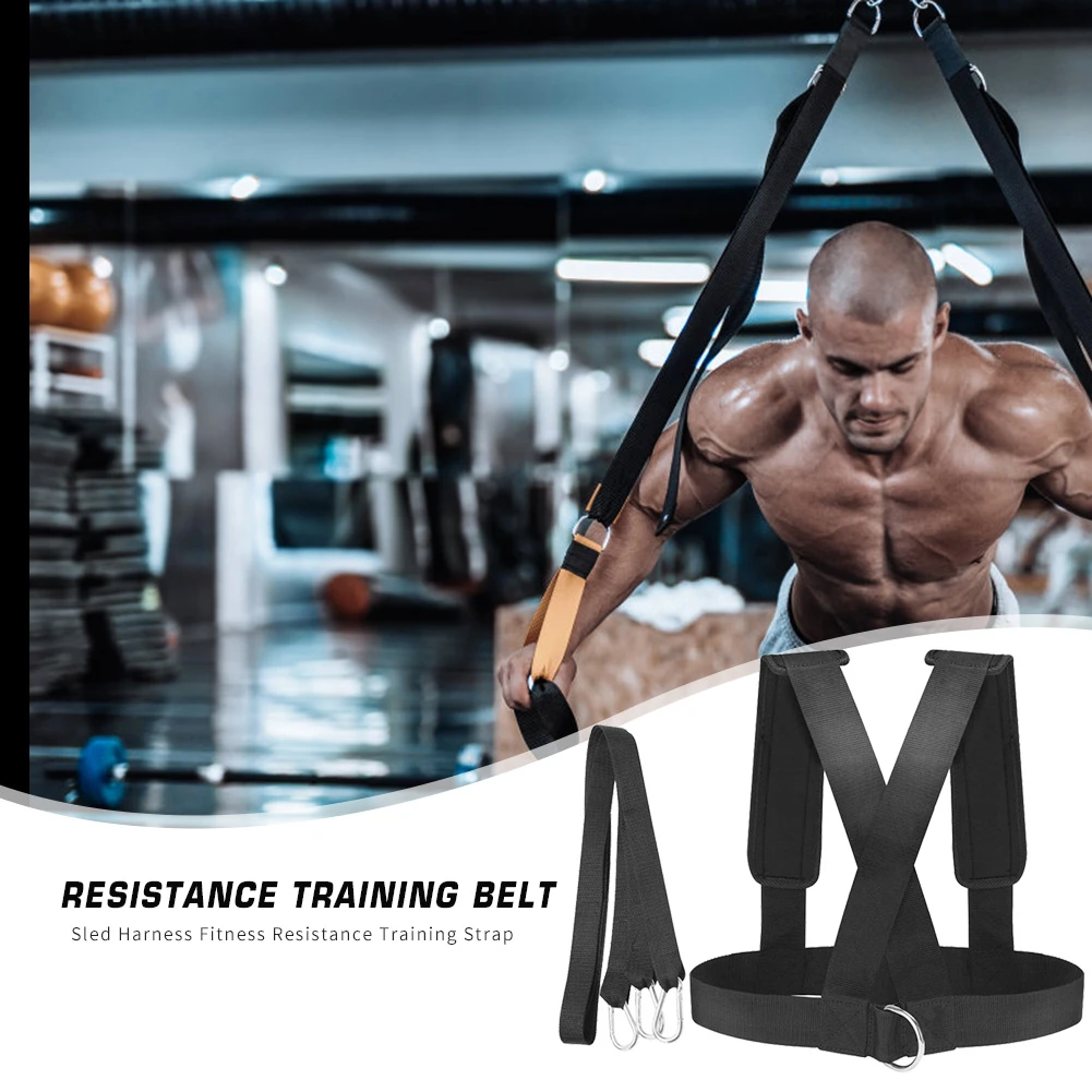 Black Sled Harness Tire Pulling Strap Fitness Resistance Strength Training Workout Pad Fitness Equipments Supplies Resistance Bands Aliexpress