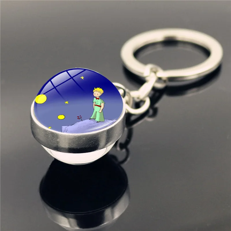 Don't Be a Boring Adult! Le Petit Prince B-612 Planet The Little Price keyring Fox Rose Classical Fairy Tale Glass Ball Keychain