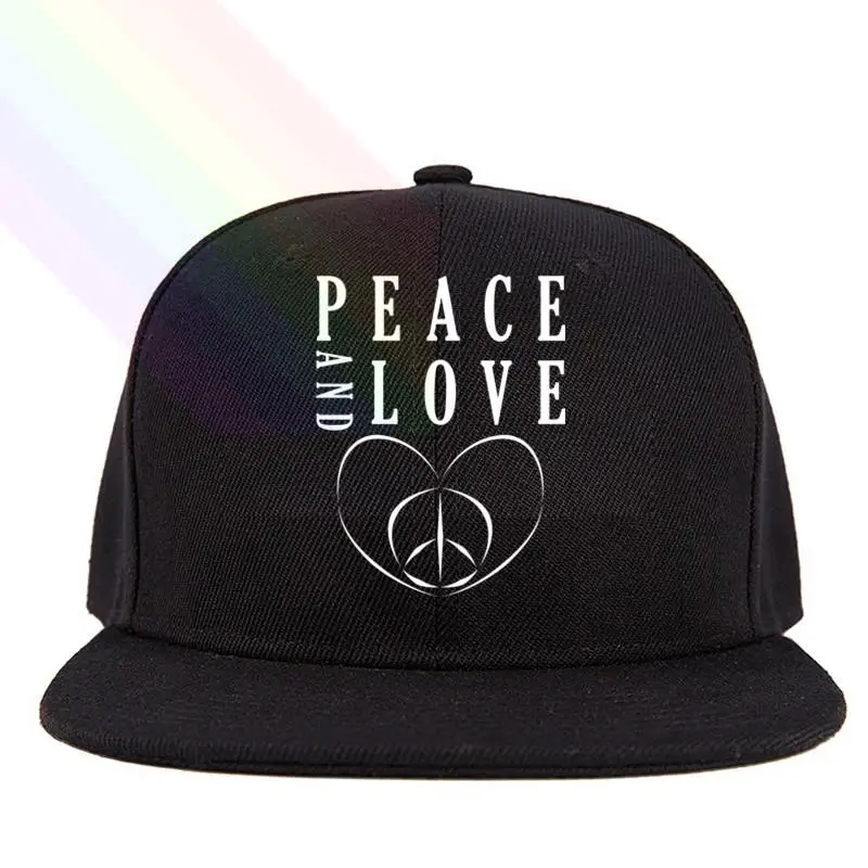 Бейсбольная Шляпа Унисекс с плоским козырьком белым логотипом Peace And Love новинка