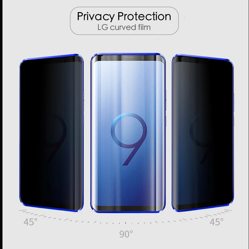 Конфиденциальный магнитный металлический чехол для телефона samsung Galaxy S8 S9 S10 Plus Note 10 9 8 A50 A70 магнит Антишпион 360 Защитный чехол