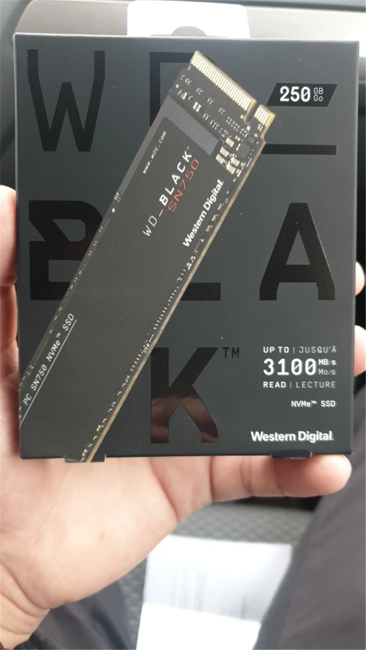 Western Digital WD BLACK SSD SN750 250GB NVMe Внутренний твердотельный накопитель игровой SSD-Gen3 PCIe M.2 2280 SSD 3D NAND для игрового ПК